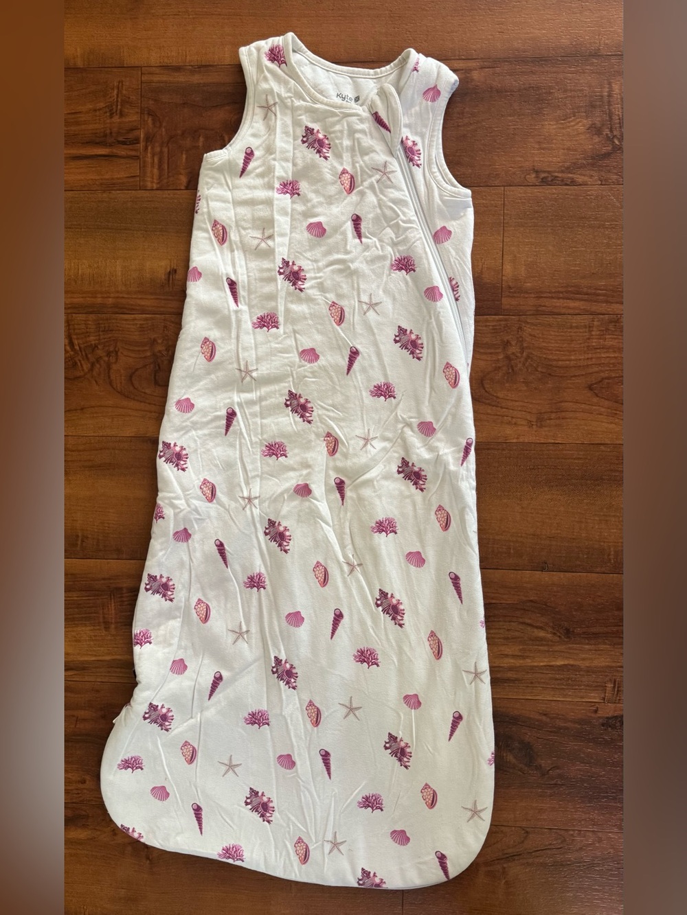 Kyte BABY thick White Sleep Sack Pink Shell & starfish Coral Print medium
